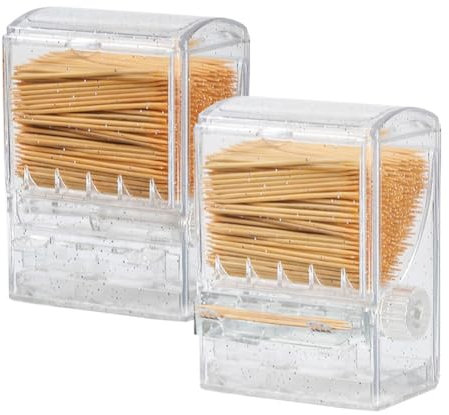 Pyatofly Eroga - Palillo de dientes con interruptor de perilla transparente para el hogar, automático, 2 unidades