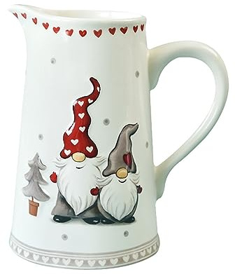 JTBDWOSK Keramik Kanne 1200Ml Porzellan Krug Milchkännchen Teekanne Weihnachten Geschenke Santa Sahnekännchen Soßenkanne Wasserkanne Milch Karaffe Für Kaffee Wasser Eistee,1200ml