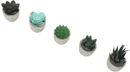 Yusat Künstliche Sukkulenten im Topf, sortiert, Mini-Sukkulenten, künstliche Sukkulenten, Sukkulenten im Papier-Zellstofftopf, 5 Stück