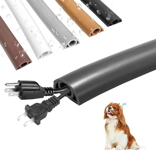 Kabelkanal Selbstklebend Schwarz Premium - Flexibler Kabelführung für Haus, Büro und Schule - Geruchsfrei und Beißfest - Universaler Boden Outdoor Innenbereich (Schwarz, 3m)