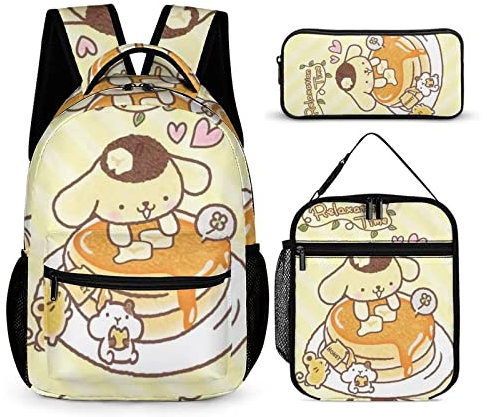 KyywDns Po-mPo-mPu-rin Mochila para niños, bolsa ajustable para el trabajo, picnic, viajes, mochilas de dibujos animados para niños, lonchera bolsa de almacenamiento, Multicolor, Talla única
