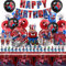 Vajilla de Fiesta Spider 103 Pcs, Decoración Cumpleaños Niños, Globos, Platos, Tazas, Servilletas, Manteles para 10 Invitados