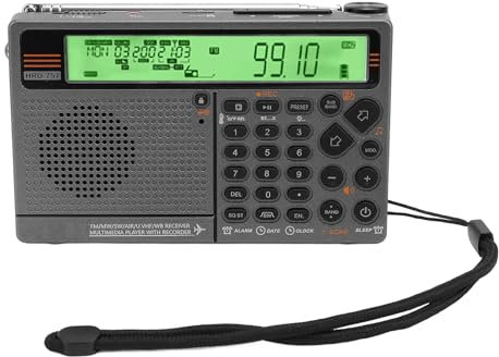 Multiband-Radio, SW FM MW AIR V.UHF WB Frequenzband, Tragbares Radio mit Bluetooth-APP-Steuerung, Wiederaufladbarer Akku, Digitales Radio mit SOS-Alarm und Taschenlampe (Green)