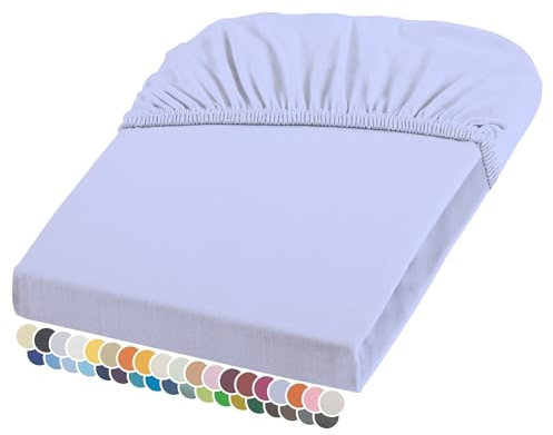 liebling Elasthan Spannbetttuch 90x200 bis 100-220 cm, mit Rundumgummizug, Blickdicht faltenfrei & atmungsaktiv, Ökotex 100, Matratzen bis 26 cm Höhe, Pastell Lavendel