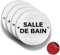FloraVigo Panneaux de baignade, 4 pièces, φ85 mm, aluminium brossé, épaisseur 3 mm, intérieur/extérieur, avec autocollants et trous (SALLE DE BAIN)