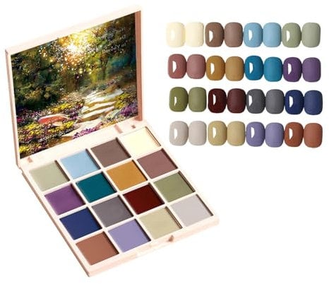 Solid Gel Nail Polish, Gel Nail Polish Palette, 16 Colour Nail Cream Gel Nail Polish Palette, Solid Gel Nail Polish, Gel Manicure Palette, Nail Glue for Women