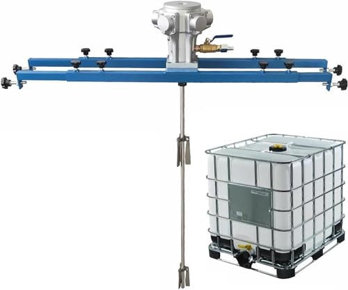 LXWKAI IBC-Luftrührwerke, 1-Tonnen-1-PS-Tank-Farbmischmaschine, pneumatisches Rührwerk mit Halterung, klappbarem Propeller, für Tintenlöserrührwerk