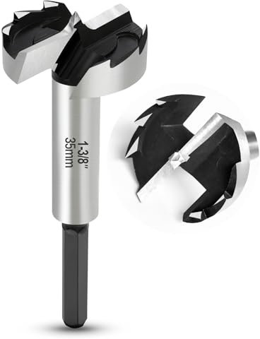 NICAVKIT Professional 35 mm Forstner Drill Bit for Wood, 35 mm Forstner Drill Bit Wood Hole Cutter with Hex Shank, Wood Drill, Pot Drill, Art Drill for Wood