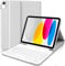 AGARELE Keyboard Case for iPad A16 11th Gen Generation 2025 11 inch/10th Generation 2022 10.9 inch, Wireless Bluetooth Detachable Keyboard for ipad with Pencil Holder, UK Layout (White Grey)