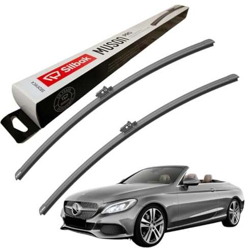 Silbak Windscreen Wipers, fits for MERCEDES C CLASS CABRIO (2016 ONWARDS) Front Wiper Blades, 550mm/550mm