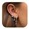 SIXDUTON 6pcs Ohrringe Helix Piercing Gold Set für Damen, 18K Vergoldet Hypoallergen Ohrstecker Mond und Sterne, CZ Flatback Ohrstecker Huggie für Frauen (B-Silber)