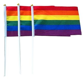 Kisangel Kleine Regenbogenflaggen Pride Flaggen aus Polyester 60 Stück Leichte und Tragbare für Partydekoration und Schreibtisch