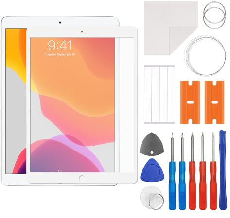 swark Nouveau Kit de réparation de vitre avant blanc avec adhésif OCA pour compatible avec iPad Air 3 10,5 pouces Kit d'outils de réparation mis à jour - Pas d'écran LCD et numériseur tactile