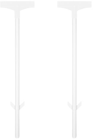 Acuxiaza Lot de 2 piquets de signalisation pour panneaux de 45 cm - Étanche - En aluminium - Pour jardin, cour, pelouse, uniquement pour panneaux en aluminium - Blanc
