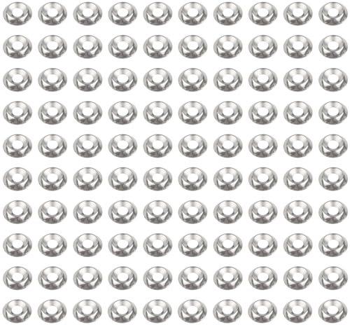 100 PCS Stainless Steel Cup Washers, M5 Countersunk Finishing Washers for Screws Bolts