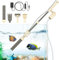6-IN-1 Electric Aquarium Gravel Cleaner - Adjustable Telescopic Vacuum with Powerful Suction for Effortless Tank Cleaning (Sand Wash, Waste Removal, Water Change), Beige