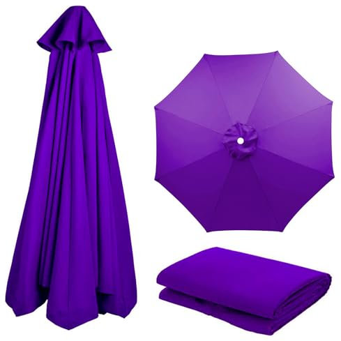 KDQRMVV Outdoor-Sonnenschirm-Ersatztuch passend für 8-Speichen-350cm-Ampelschirm(Color:lila)