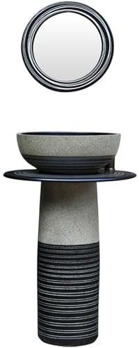 RDIAYDN Lavabo sur Pied Autoportant, Lavabo De Salle De Bain ExtéRieur, Vasque Colonne en CéRamique pour Jardin Et Cour, pour Cafe Clubhouse Bar