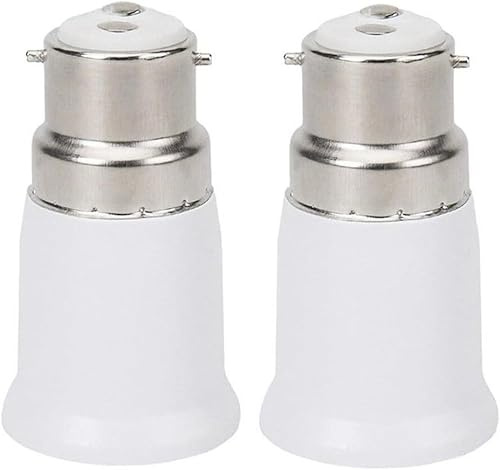 2Pack B22 to E27 Socket Converter, Socket Adapter,B22 to E27 ES Edison Screw Light Bulb Lamp Base Socket Converter,Screw to Bayonet Bulb Socket Adaptor Convertor,for LED Bulbs and Incandescent Bulbs
