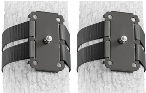 ledscom.de 2 supports de sangle ZURR pour luminaires à filetage M6, pour poteaux et arbres d'une circonférence maximale de 145 cm, en acier inoxydable