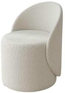CHAKEUZND Schminkstuhl mit niedriger Rückenlehne, moderner S Drehbarer Ottoman-Eitelkeits-Fass-Club-Sessel 360 Rotation Sherpa-Kunstpelz Multicolor(Lamb)
