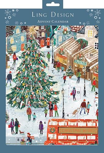 Christmas Market London Bus Large Ling Adventskalender 410 x 315 mm