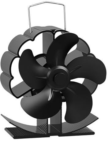 LURICO Ventilatore per Stufa a Legna, Ventilatore per Camino a 5 Foglie, Ventola Camino, Senza Corrente Silenziosa ed Efficiente e Risparmio Energetico Ventilatore per Stufe a Legna,Ceppi,Vamino,Stufa