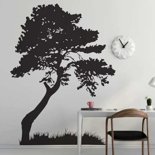 Stickers muraux paysagers avec arbres et herbes pour salon et chambre stickers muraux naturels avec arbres de forêt tropicale et décorations florales