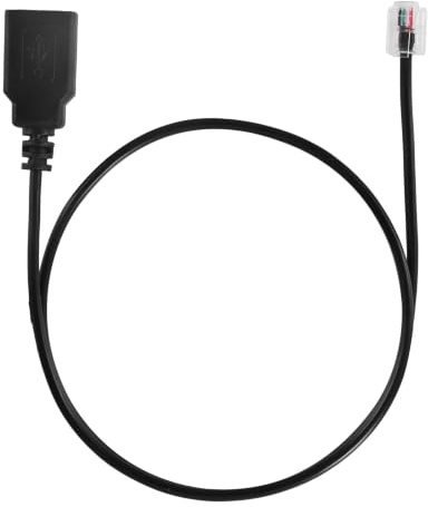 BTFO RJ11 to USB Adapter Cable, 60cm/23.6in RJ11 6P4C Male to USB Female Cable Connector for Telephone Communication Fax Machine Modems (Black)