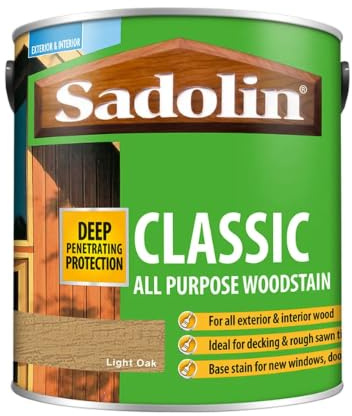 Light Oak Classic Woodstain 1L | Exterior Wood Stain and Protector | Breathable Matt Finish for Doors Windows Cladding Fences and Garden Timber