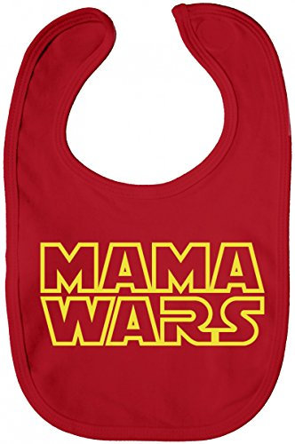 Shirtstreet Geschenk zur Geburt Baby Lätzchen Baumwolle Baby Bib Sohn Tochter Mama Wars, Größe: onesize,Red