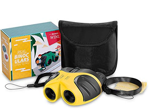 JRD&BS WINL Jouets pour Enfants, Compact RÉSistant Aux Chocs Jumelles pour Enfants Observation des Oiseaux, 4-8 Ans Cadeau De Garçon(Jaune)