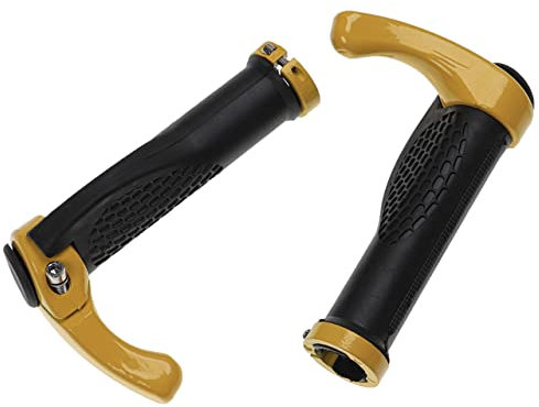 vhbw 2X Poignées de Guidon pour vélo et VTT - Poignee avec Cornes Bar-Ends, Ergonomique, Noir/Jaune