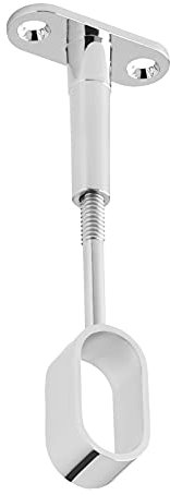 SOTECH 1 Stück Schrankstangenhalter für ovale Kleiderstangen (30 x 15 mm) Chrom poliert höhenverstellbarer Mittelträger 84-112 mm Kleiderstangenlager Mittelstangenträger