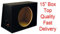 15 Inch 38cm Single Sealed Black Carpeted Car Subwoofer Box Enclosure !