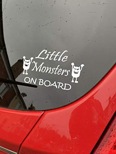 myrockshirt Little Monsters on Board Kids on Board ca 20 cm Aufkleber,Sticker,Decal,Autoaufkleber,UV&Waschanlagenfest,Profi-Qualität
