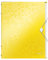 Leitz A4 Ordnungsmappe für bis zu 200 Blatt, 6 Fächer mit Taben zur Ordnung des Inhalts, Gummibandverschluss, Gelb, WOW, 46330016