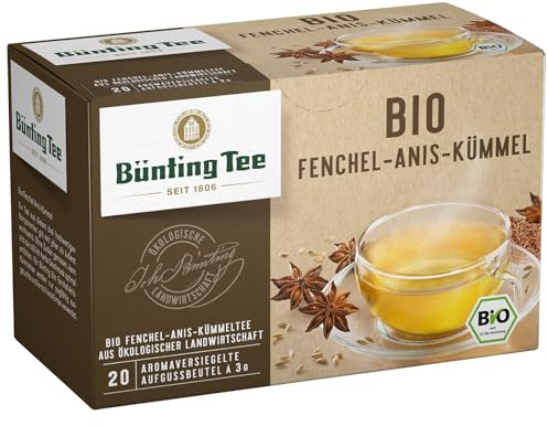 Bünting Tee Bio Fenchel-Anis-Kümmel 20 x 3 g Beutel (1 x 60 g)