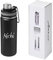 Schmalz® Isolierflasche GESSI 590 ml vakuumisolierte Trinkflasche aus Kupfer Edelstahl mit Kupferisolierung auslaufsicher BPA-Frei (schwarz, mit Gravur)