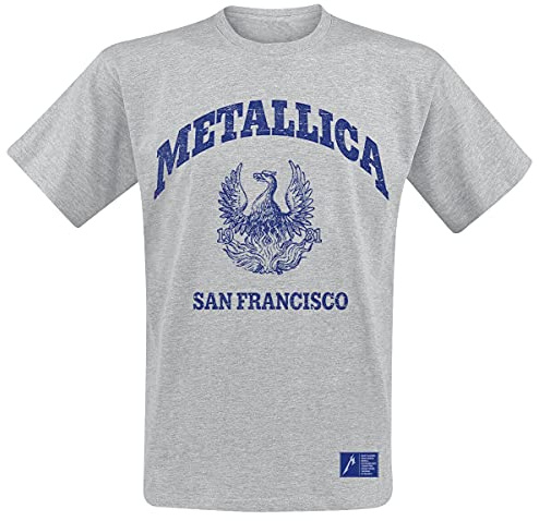 Metallica College Crest Männer T-Shirt grau Band-Merch, Bands