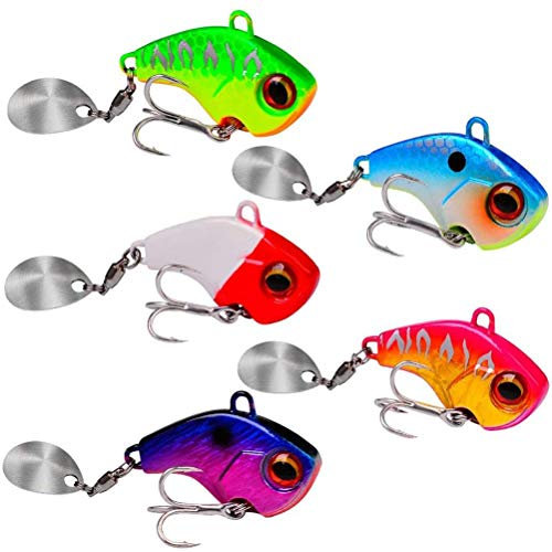 Fishing Spin Jig Set - Spinner-Bait, Barsch-Köder Angel-Köder Spinner Jig Spinner Set Spin Jig Set - Barsch-Köder |Jig Bait Bleikopfspinner - 5 STK Bleikopf-Spinner 6-17g in Box