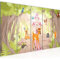 Runa Art Wandbild XXL Kinderzimmer Tiere Babyzimmer Spielzimmer 200 x 80 cm Grün Beige 5 Teilig - Made in Germany - 032255a