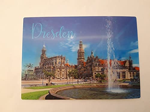 3 D Ansichtskarte Dresden Theaterplatz, Postkarte Wackelkarte Hologrammkarte Sachsen