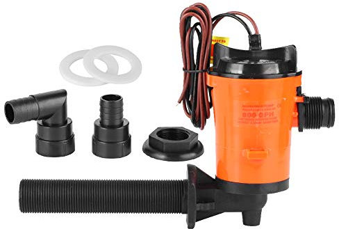 Bomba de achique de barco, 12V 800GPH Aireador de tanque de cebo vivo Cartucho sumergible Bomba de aireación de barco Accesorio de barco SFBP1 G800 05