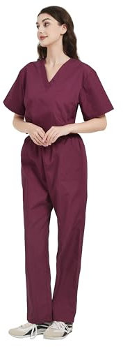 MISEMIYA - Pijama Sanitario (Antilejía y No Destiñe) Conjuntos Uniformes Sanitarios Unisex - Uniformes Medicos 6801-6802 - L, Granate 68