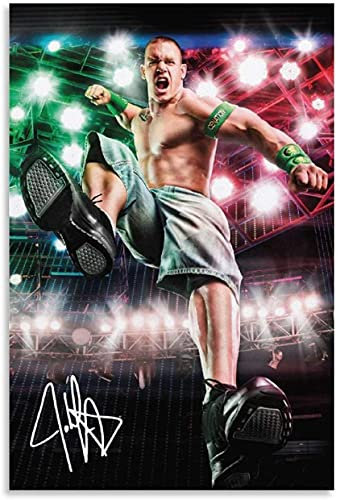 Iooie Poster Und Gedruckte Wrestling-John Cena und Bild für modernes Familiendekor Leinwand Malerei Wandkunst Bilder 15.7x23.6(40x60cm) Kein Rahmen