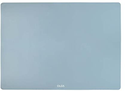OLGS Silikonmatte 40x30 cm für Baby | Silikon Unterlage Tischmatte, Bastelmatte | Tischset, Rutschfestes Platzset Abwaschbar Ether Blau | Knetunterlage Spülmaschinenfeste Platzdeckchen für Kleinkinder