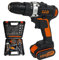 Trapano avvitatore doppia batteria a litio 18V + valigetta e 24 accessori LLD-N