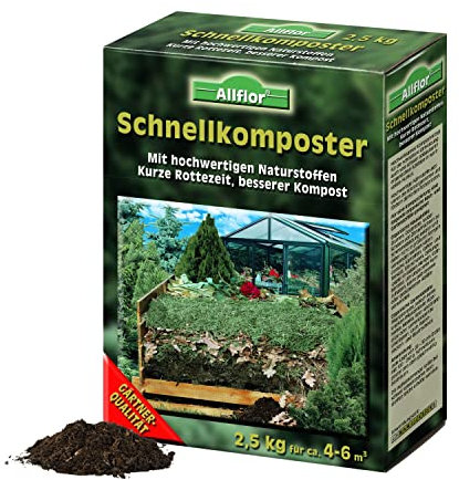 Allflor Schnellkomposter 1 x 2,5 Kg in der Faltschachtel I Mit hochwertigen Naturstoffen I Kurzer Rottezeit und besserer Kompost I Sorgt für eine gesunde Vermehrung der Mikroorganismen