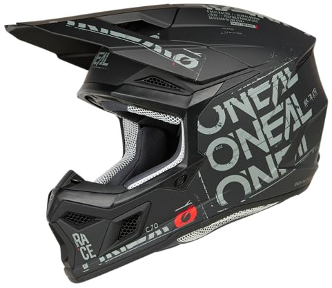 O'NEAL | Motocross-Helm | MX Enduro | ABS-Schale, Lüftungsöffnungen für optimale Kühlung | 3SRS Helmet Solid V.23 | Erwachsene | Schwarz | Größe XS (53/54 cm)